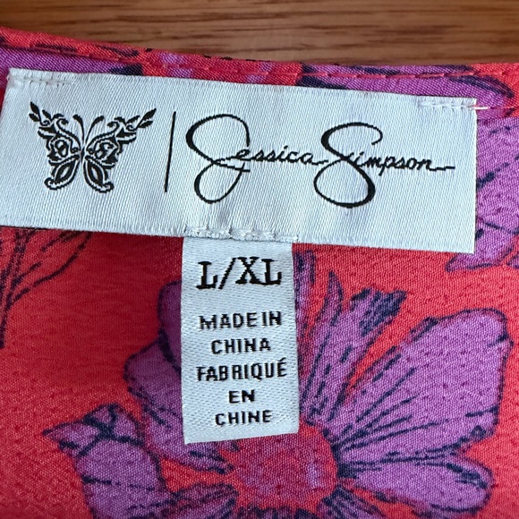 Jessica Simpson Red & Purple Floral Kimono/Robe size L/XL - Picture 7 of 8